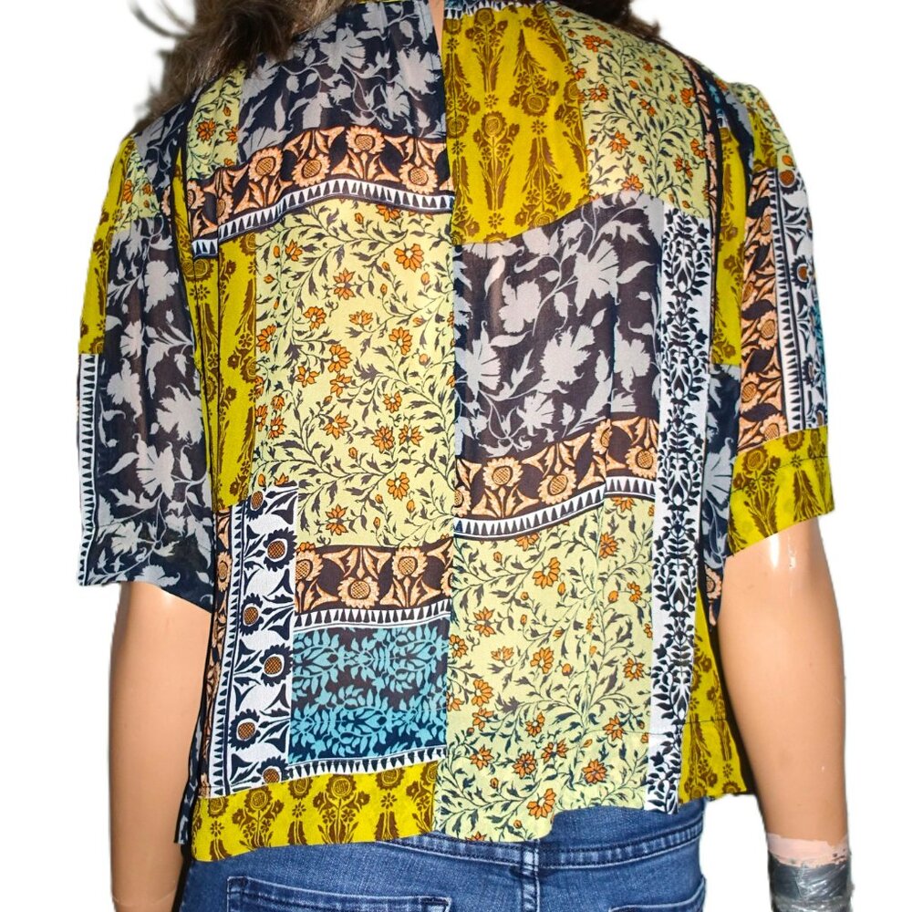Weston Boho Patchwork Blouse Xs - image 5